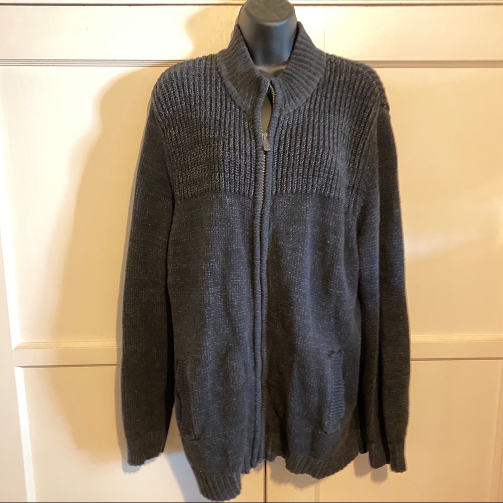 Apt. 9 Dark Grey Cozy ZIP Up Sweater XL - Picture 7 of 8